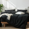 thumbnail image 1 of Bedding Duvet Cover Set Washed Cotton Linen Like Textu Breathable Durable Soft Comfy (Tannish Linen Grey Queen), 1 of 6