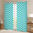 thumbnail image 2 of Erosebridal Checkered Gingham Curtains for Living Room, Rectangle Geometry 30%-50% Blackout Curtains Set of 2 (42x84), Teens, 2 of 6