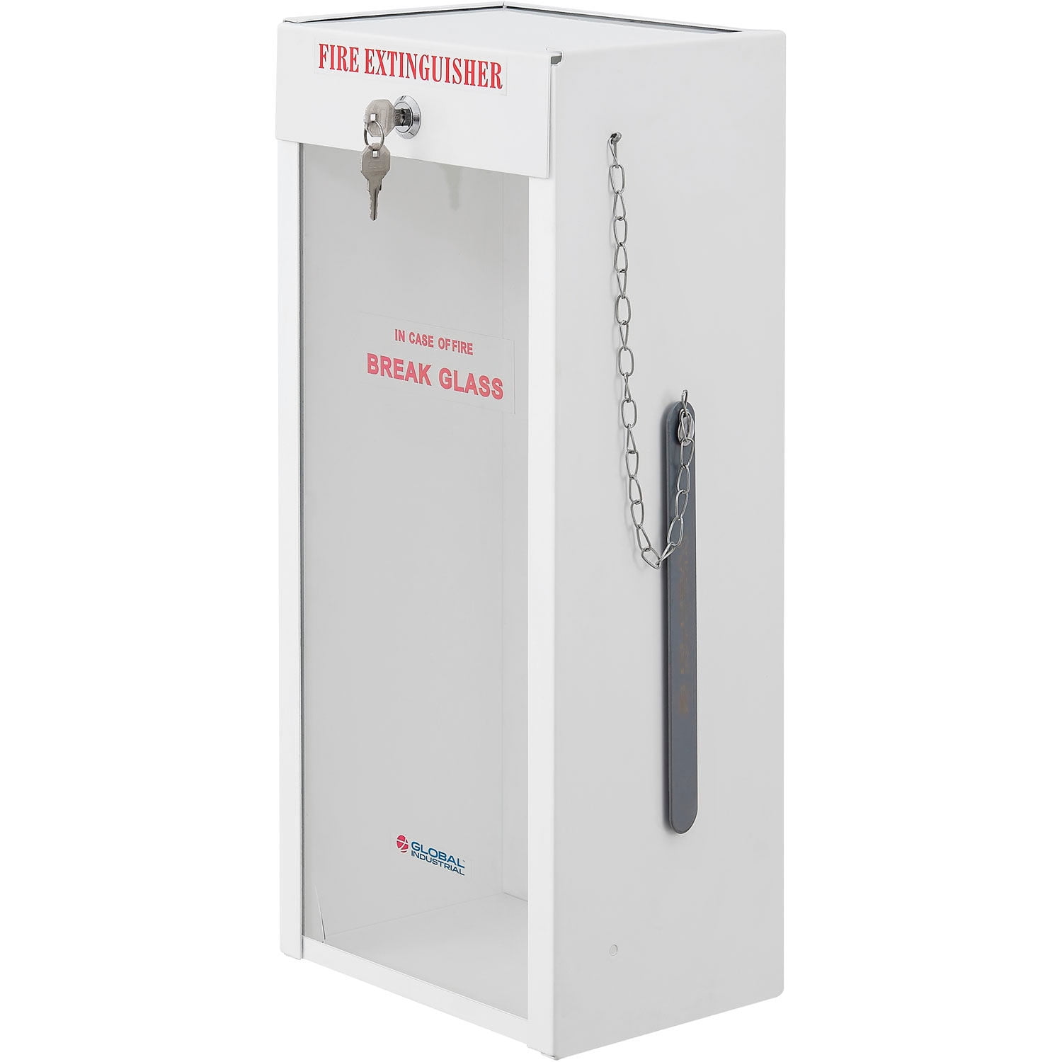 Global Industrial Fire Extinguisher Cabinet Surface Mount Lockable Fits 2-1/2-5