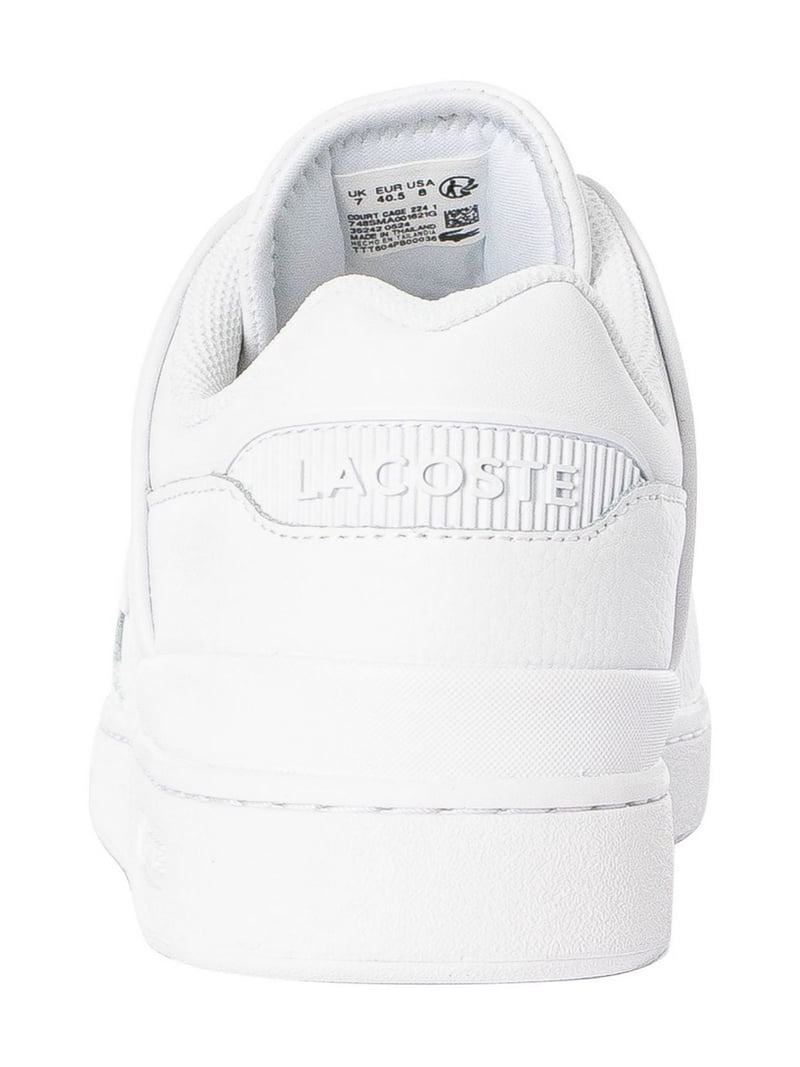 Lacoste Court Cage 224 1 SMA Leather Trainers, White - Walmart.com