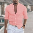 Clearance Sales Men Shirts Men'S Cotton And Linen Striped Jacquard