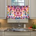 thumbnail image 2 of Yayeee Kitchen Curtains Tier Pair Light Filtering 27"x36" Rod Pocket Short Cafe Window Panel, Black Colorful Circles, 2 of 7