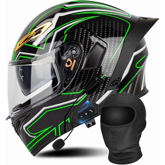 Modular Bluetooth Motorcycle Helmet DOT/ECE Approved Flip Up Full Face Dual Anti-Fog Visors Built-in MP3 for Adults Men Women S-XXL 55-64cm