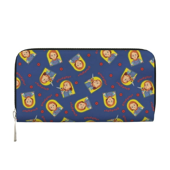 Doll Childs Play Chucky Hand Wallet Card Bag Leather Long Wallet Handbag Clutch Purse Storage Bag Zip Organizer With Card Slots