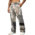 thumbnail image 2 of LTTVQM Mens Loose Fit Camo Trousers Camp Pixel Digital Camo All Over Digital Print Adjustable Drawstring Outdoor Athletic Wide Leg Trousers Coffee S, 2 of 7