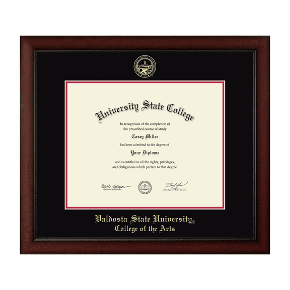 Framerly - Valdosta State Arts Diploma Frame with Black and Red Mat