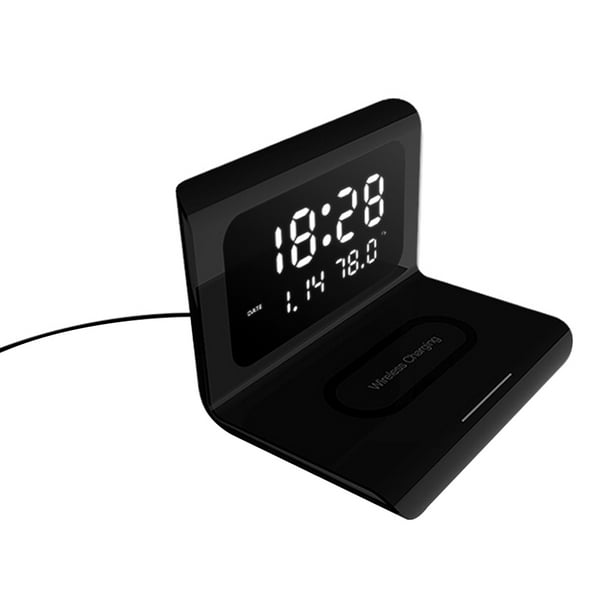 TureClos Digital Alarm Clock Screen Display Wireless Phone Charger Home