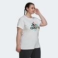 thumbnail image 3 of Adidas Women's Plus Size Floral Graphic Tee HB4574 White, 3 of 5