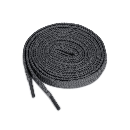 INSPIRE CHIC Unisex 2 Pairs Wide Flat Shoelaces 1cm Double Layer Replacement Laces for Sneakers Boots Skate Shoes Dark Gray 120cm / 47.24