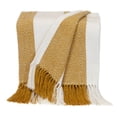 thumbnail image 3 of HomeRoots 478678 60 x 50 in. Parkland Transitional Stripe Rectangle Throw Blankets, Mustard, 3 of 3