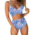 thumbnail image 1 of Femmes Croisent la Taille Haute String Imprimé Floral 2 Pièces Maillot de Bain, 1 of 4