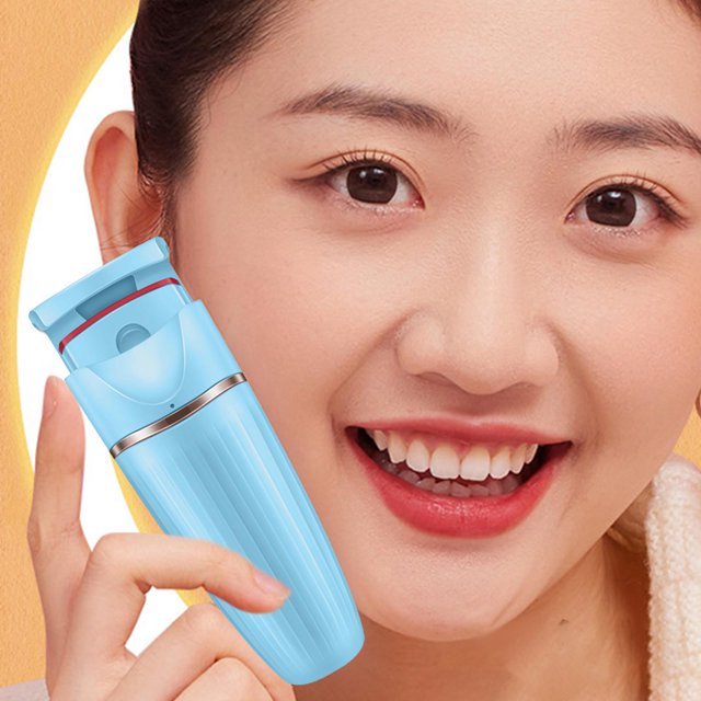 r de pestañas eléctrico, control de temperatura inteligente 40 degree C-60 degree pestañas USB para mujeres Pestañas naturales para pestañas , Azul Baoblaze Rizador de pestañas calentado