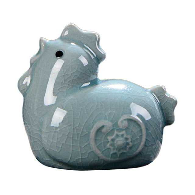 Ceramics Tea Pet Adorable Small Animal Sculpture for Tea Room Bookcase Hotel Chicken