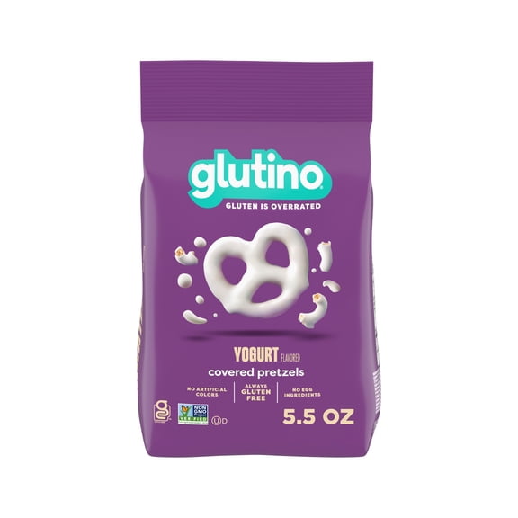 Glutino Gluten Free Yogurt Flavored Covered Pretzels, Gluten Free Snacks, 5.5 oz