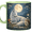 Accent Mug, variant on Lotusprint LLC Personalized Arctic Fox Moon 2D Print Flat Ceramic Mug, Forest Night Animal Coffee Cup