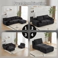 thumbnail image 6 of Resenkos Modern Memory Foam Compressed Sofa, Large Pet-Friendly Sectional Couch, Soft Corduroy Fabric for Living Room Family Space, Black, 6 of 14