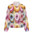 thumbnail image 5 of Jackets for Women Winter Coat Jackets Flannel Stand Collar Jacket(Colorful Glazed Donuts Pattern,Size:S-4XL), 5 of 7