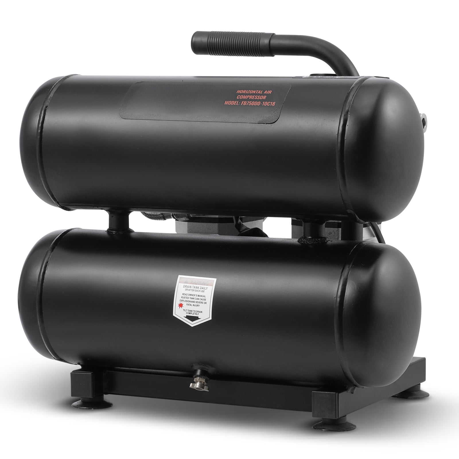 KFFKFF Air Compressor with 4.6 Gallon Steel Tank, 1HP & 2.2 CFM@90 PSI, Oil-Free Operation & Maximum 120PSI, 80dB Quiet Portable Unit for Auto Maintenance, Tire Filling, and Spray Paint Jobs