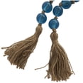 thumbnail image 4 of DecMode Handmade Round Blue Glass Garland with Tassel with Knotted Brown Jute, 4 of 17