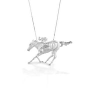 Kelly Herd Race Horse  Jockey 1 Necklace - Sterling Silver