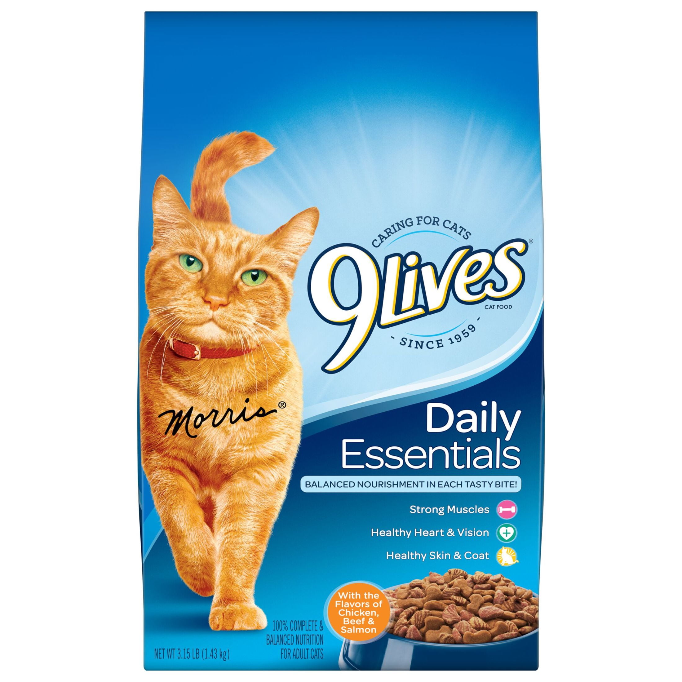 (3 pack) 9Lives Daily Essentials Dry Cat Food, 3.15 lb. Bag