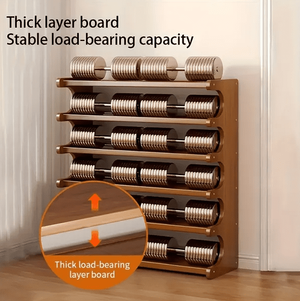 6 Layer Wood Grain Free Standing Shoe Rack Space Saving Storage Organizer