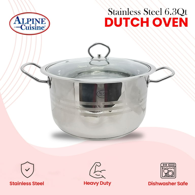 swiflon Dutch Oven Pot with Lid 6.8-QT Cast Aluminum Nonstick Casserole,  Lightweight Cookware Braiser Pot Suitable for Meats, Soups, Bread Baking in  Oven, Red - Yahoo Shopping