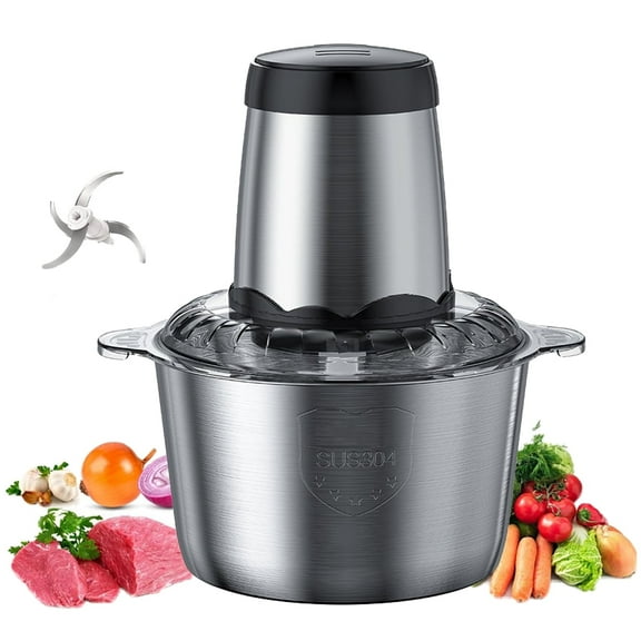 Mini Food Processor & Chopper – 300W Electric with Bi-Level Blades for Meat, Fish, Vegetables & Baby Food (Includes Bowls) 2L
