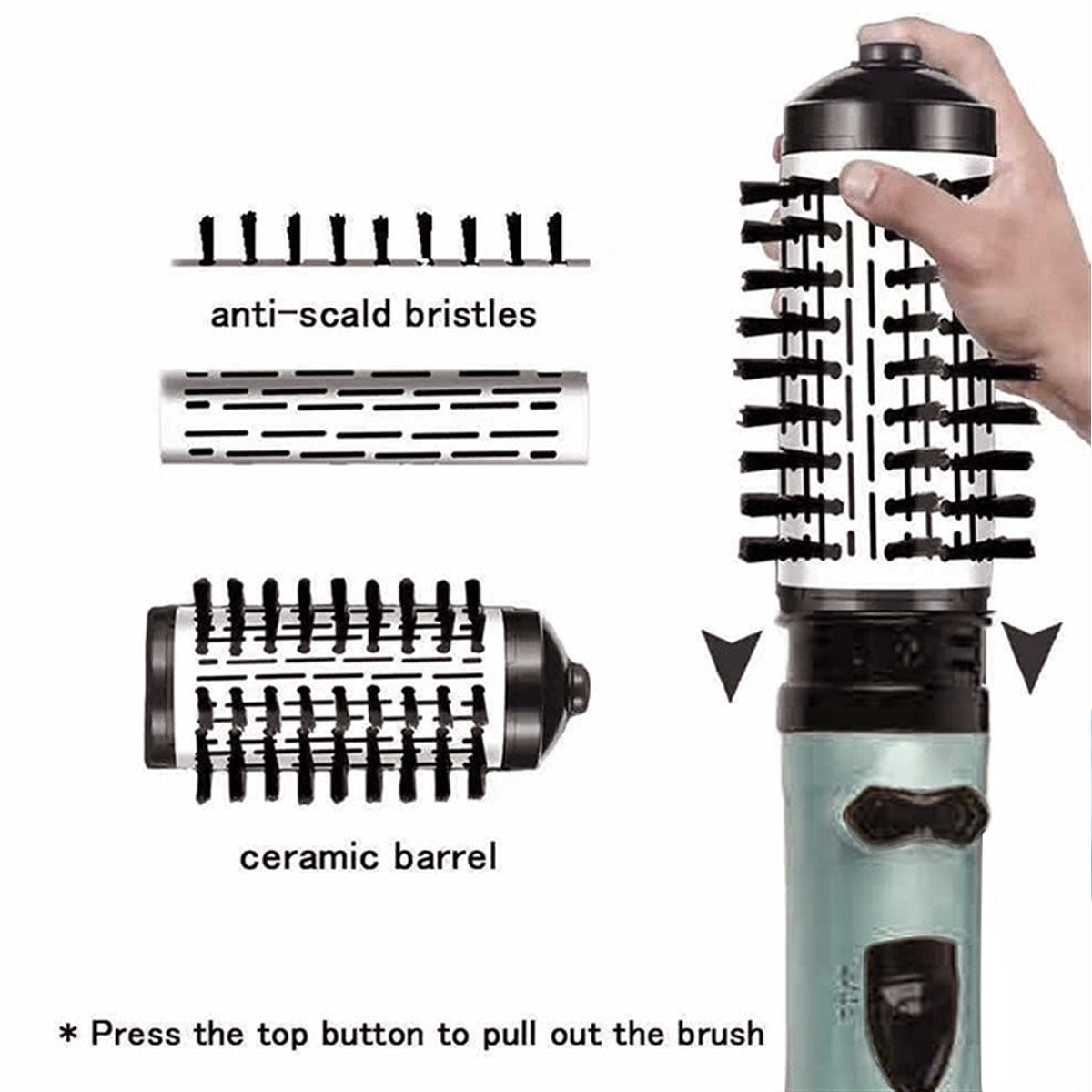 Yiliangx 3-in-1 hot air styler and rotating hair dryer, Hot Air Styler & Rotating Brush, rotating hair dryer brush spinning, Hot Air Styler ,360 Rotating Hair Dryer for Dry Hair, Curl Hair (Blue)