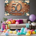 thumbnail image 6 of Elegant Design Happy 50th Anniversary Floral Wooden Banner for Milestone Celebration Wedding Party, 6 of 9