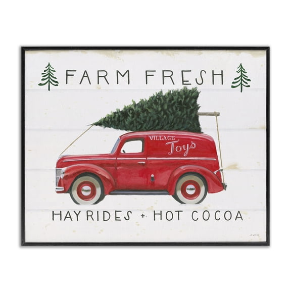 Stupell Industries Traditional Farm Fresh Rustic Antique Holiday Shop Sign Black Framed Giclee Art, 20 x 16, by James Wiens