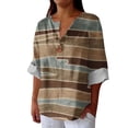 thumbnail image 1 of WZXFASHION T-shirt à Manches Longues Imprimé Rétro pour Femmes, Manches Trois-Quarts, Liquidation, 1 of 4