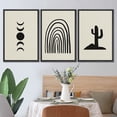 thumbnail image 4 of PixonSign Framed Canvas Print Wall Art Set Minimal Moon Phase Cactus Desert Collage Abstract Shapes Illustrations Modern Art Boho Decorative for Living Room, Bedroom, Office - 24"x36"x3 BLACK, 4 of 5