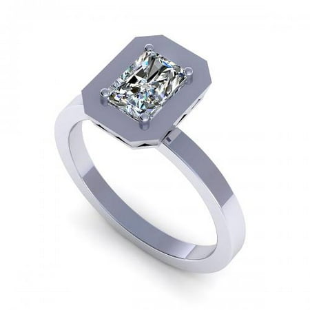 - 0.55CT radiant cut diamonds solitaire ring