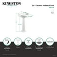 thumbnail image 7 of Kingston Brass VPB2034 Stuart 20" Ceramic Pedestal Sink (4-Inch, 3 Hole), Glossy White, 7 of 7