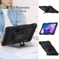 thumbnail image 3 of Case for Lenovo Tab M10 3rd Gen 10.1 inch 2022 with Screen Protector, 360 Degree Rotating Kickstand Hand Strap Heavy Duty Shockproof Cover with Shoulder Strap, Black, 3 of 7