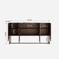 thumbnail image 6 of Modern Luxury 62.8" Sideboard Buffet Cabinet | 3D Wave Texture & Faux Marble Countertop | Antique Brown Dining Room Storage, 6 of 7