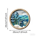 thumbnail image 3 of AURIGATE Layered Coastal Wood Wall Art, Underwater Scene Round Tabletop & Hanging Decor, Beach Bathroom Living Room Decor, 3 of 6