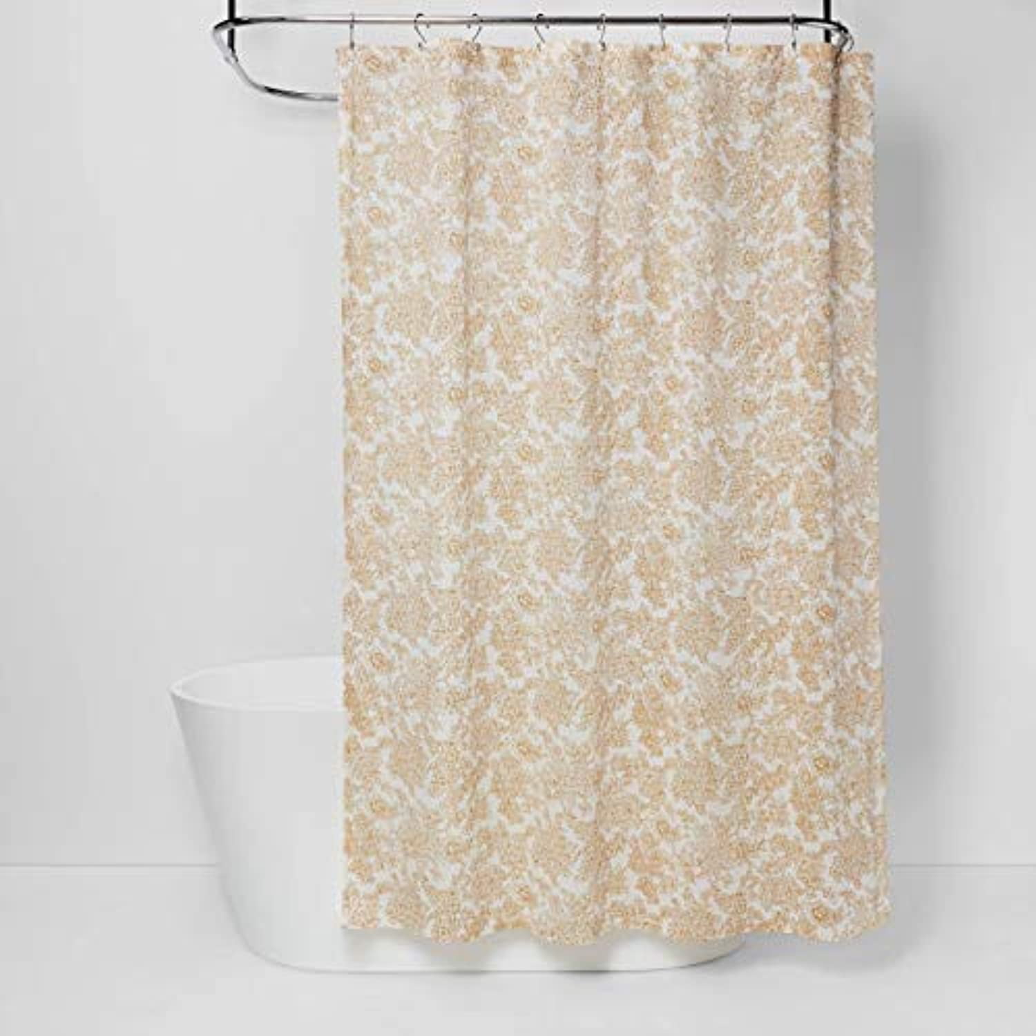 100 Cotton Yellow Frolic Aztec Print Shower Curtain 72"?72" by