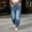 Blue, variant on IUYRTFE Women Relaxed Fit Barrel Jeans High Waist Cropped Denim Pants with Pockets for Casual Outings