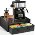 thumbnail image 1 of LOVEVER Farmhouse Wooden Countertop Coffee Bar Organizer with Coffee Bean Drawer Rack  K-Cup Holder  and Storage Compartments - Compact Kitchen Storage Solution for Coffee Accessories  Sp, 1 of 6