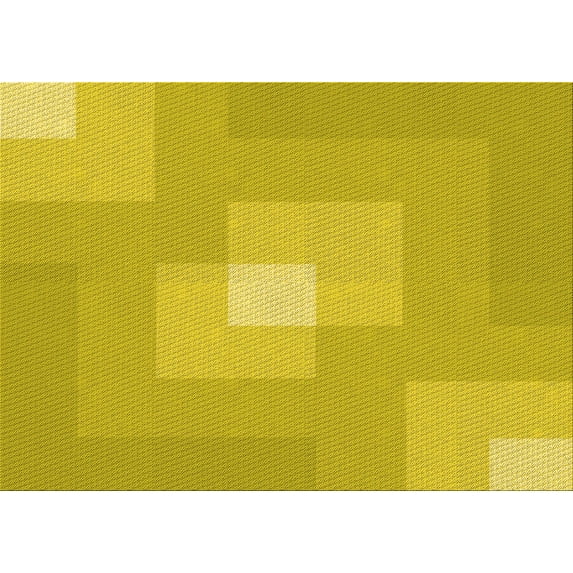 Ahgly Company Machine Washable Indoor Rectangle Transitional Yellow Area Rugs, 2' x 4'
