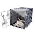 thumbnail image 5 of Abstract Dog Crate Cover, Vertical and Horizontal Shapes Stripes and Dots Dashes Mix Pattern, Easy to Use Pet Kennel Cover Small Dogs Puppies Kittens, 7 Sizes, Indigo and White, by Ambesonne, 5 of 6