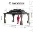 thumbnail image 4 of Sunjoy 16x12 Outdoor Gazebo, Steel Hardtop Gazebo with Curtain and Netting, Woodgrain Aluminum Posts,ingston Series, 4 of 18