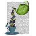 thumbnail image 2 of Art.com Teapot, Cup and Flowers, Green and Blue Stretched Canvas Print Wall Art by Fab Funky, 18" x 24", 2 of 4