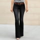 thumbnail image 1 of WILLBEST Pantalones Mujer Pantalones Vaqueros Acampanados de Tiro Medio para Mujer, Elásticos, Cómodos, Informales, Con Corte de Bota, a La Moda Extra Grande, 1 of 5