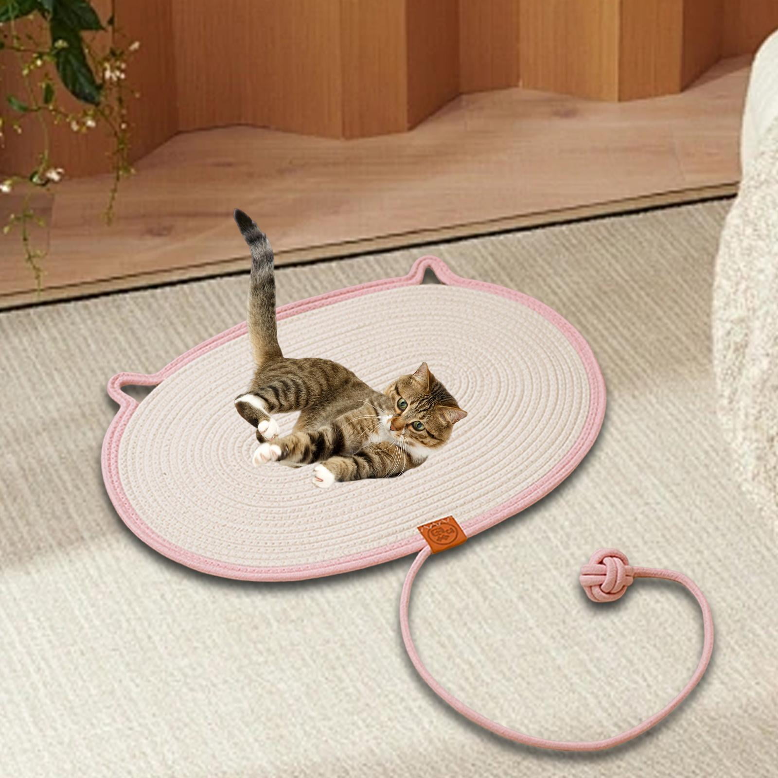 TOOYFUL Cat Scratch Mat Cat Scratching Board Grinding Claws Furniture Sofa Protector Cat Scratch Pad for Indoor Cats Couch Floor Home Pink S