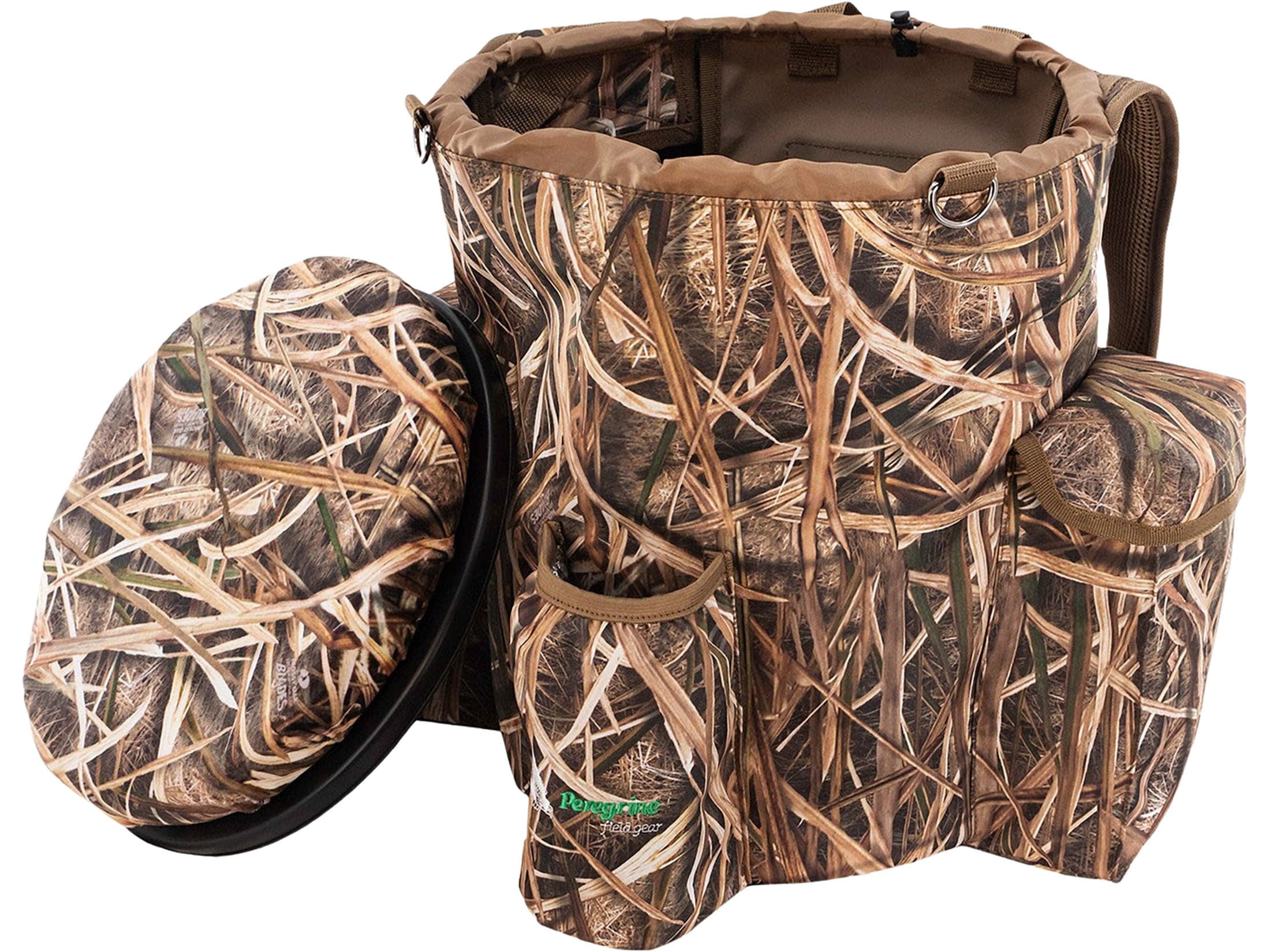Peregrine Field Gear Venture Hunting Bucket Seat Pack Lite Mossy Oak Shadow Grass Blades