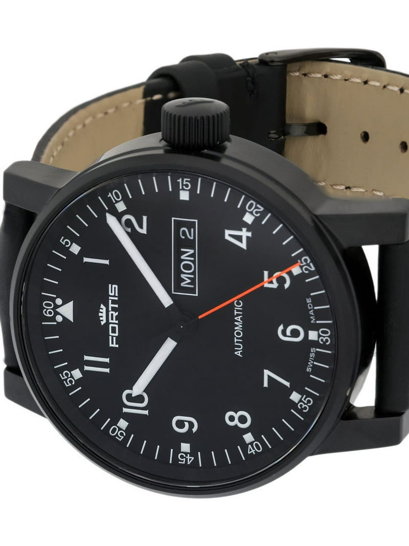 Fortis Spacematic Pilot Professional Mens Strap Watch Day Date Fortis Spacematic Pilot Professional Mens Strap Watch Day Date