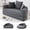 Gray, variant on Arouseden 67" Round Convertible Sofa Bed,Boneless Corduroy Sofa Bed with 3 Pillows,Loveseat Sofa,Upholstered Couch for Bedroom and Living Room(White / Beige )